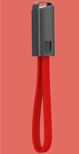 Red keychain charger cable