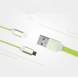 wholesale 2-in-1 multi-function zipper usb data line-for-android&lightning