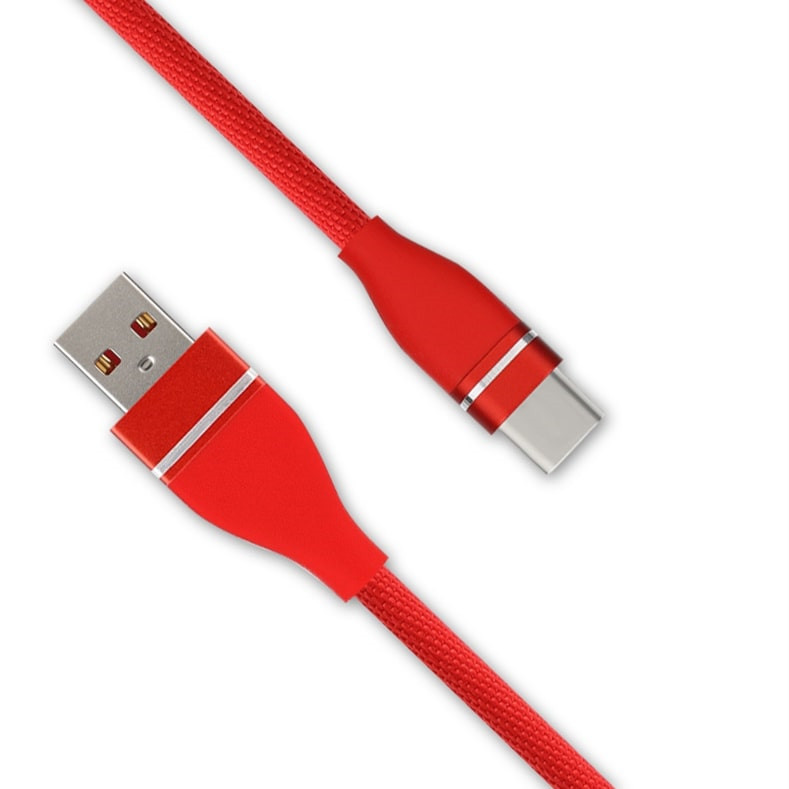Cable USB Tipo C De Tela Carga Rápida De Colores Rayo