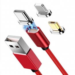 wholesale magnetic 3 in 1 nylon flash charging cable